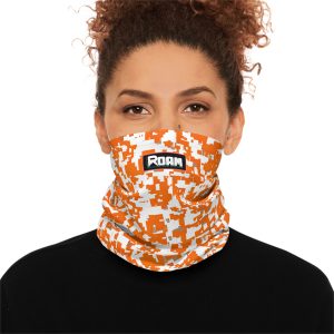 Orange camo, lightweight neck gator.