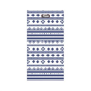 White and navy blue striped arrow pattern, in the style of tribal print, lightweight neck gator. – Style #4