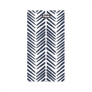 White and navy blue striped arrow pattern, in the style of tribal print, lightweight neck gator. – Style #2